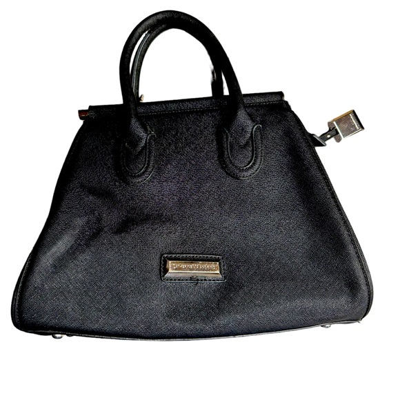 Catherine Mandarino Black Purse‎ Satchel Shoulder Bag 10" X 14" Designer - Picture 1 of 12